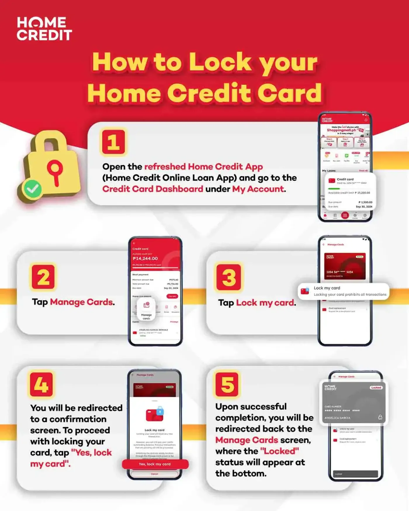 how to lock your home credit card