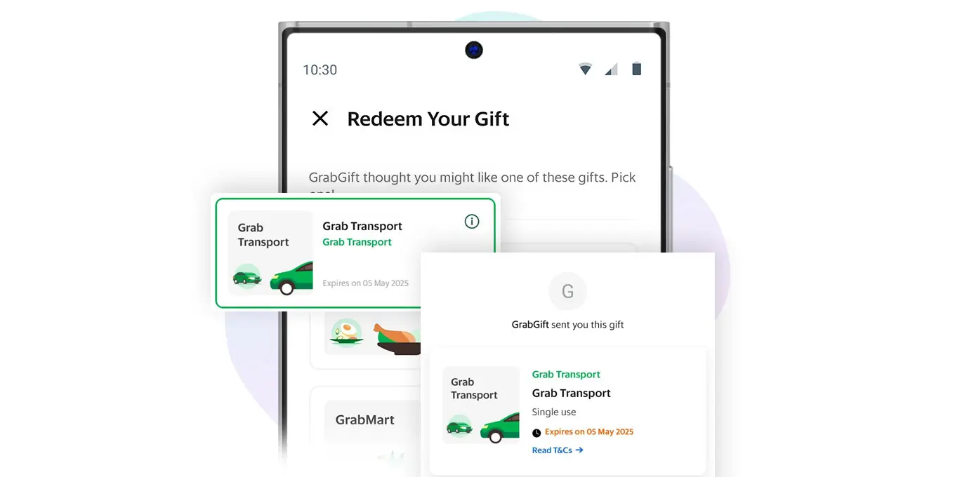 Step 4: Select preferred Grab service. Voucher will be included in ”My Rewards” icon